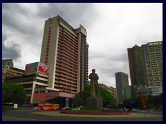 Haizhu Square, a square close to Pearl River and Shamian Island. Around the square there are a lot of markets and stores.